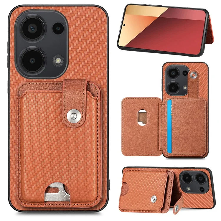 Style B C1-06 For Xiaomi Poco M6 Pro 4G / Redmi Note 13 Pro 4G Case Kickstand Card Holder Phone Cover