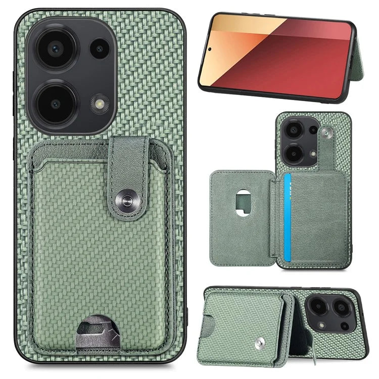 Style B C1-06 For Xiaomi Poco M6 Pro 4G / Redmi Note 13 Pro 4G Case Kickstand Card Holder Phone Cover