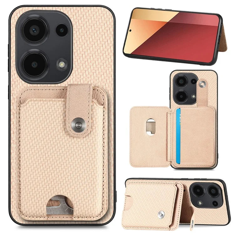 Style B C1-06 For Xiaomi Poco M6 Pro 4G / Redmi Note 13 Pro 4G Case Kickstand Card Holder Phone Cover
