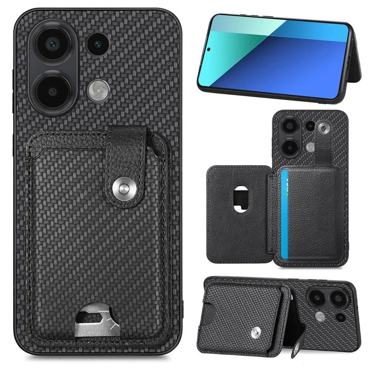 Style B C1-06 For Xiaomi Redmi Note 13 4G Case Card Slot Leather Back Phone Cover with Kickstand