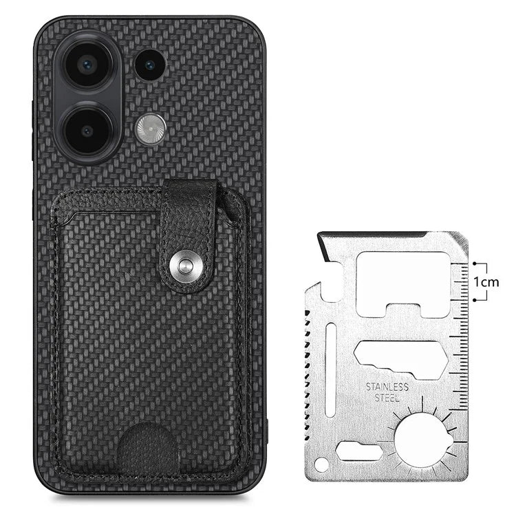 Style B C1-06 For Xiaomi Redmi Note 13 4G Case Card Slot Leather Back Phone Cover with Kickstand