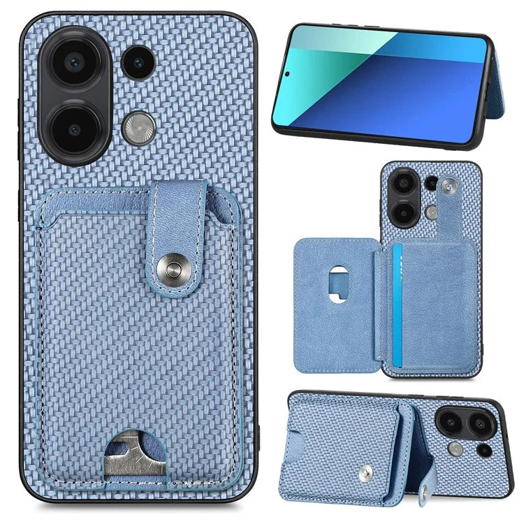 Style B C1-06 For Xiaomi Redmi Note 13 4G Case Card Slot Leather Back Phone Cover with Kickstand