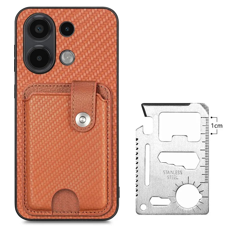 Style B C1-06 For Xiaomi Redmi Note 13 4G Case Card Slot Leather Back Phone Cover with Kickstand