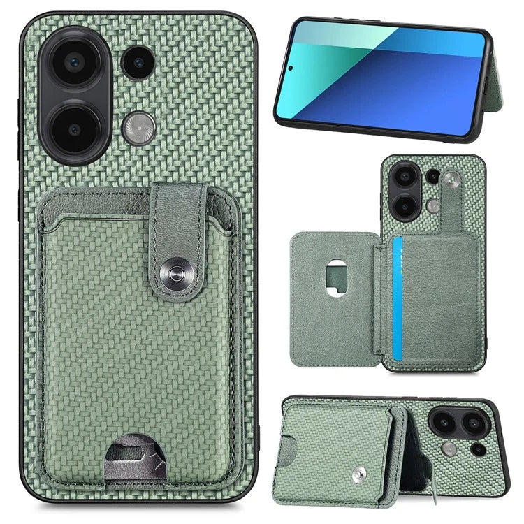 Style B C1-06 For Xiaomi Redmi Note 13 4G Case Card Slot Leather Back Phone Cover with Kickstand