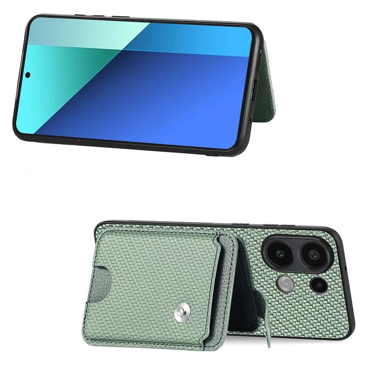 Style B C1-06 For Xiaomi Redmi Note 13 4G Case Card Slot Leather Back Phone Cover with Kickstand