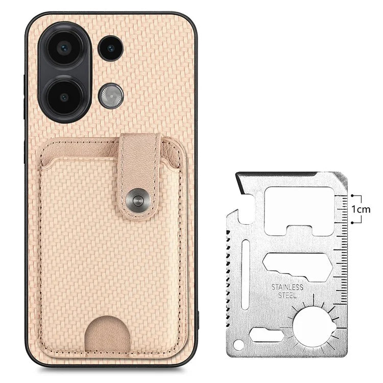 Style B C1-06 For Xiaomi Redmi Note 13 4G Case Card Slot Leather Back Phone Cover with Kickstand