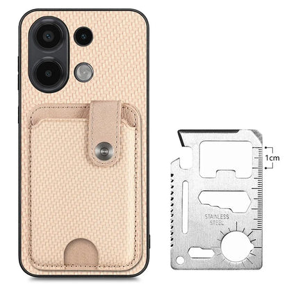 Style B C1-06 For Xiaomi Redmi Note 13 4G Case Card Slot Leather Back Phone Cover with Kickstand