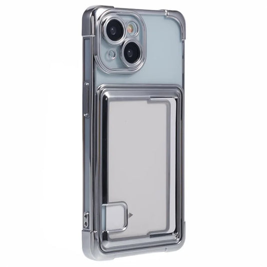 For iPhone 13 Case Electroplating TPU Phone Cover with Card Slot