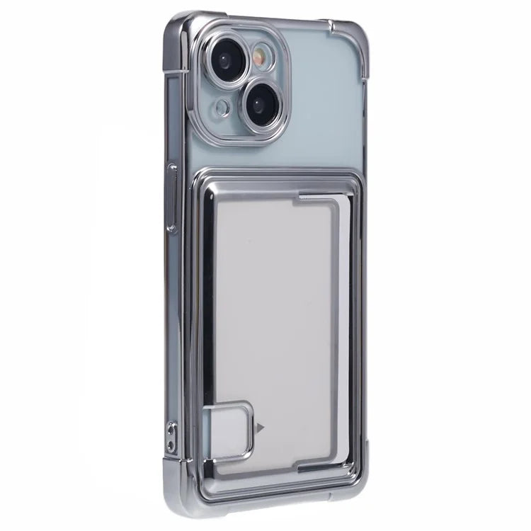 For iPhone 15 Case Electroplating TPU Phone Cover with Card Slot