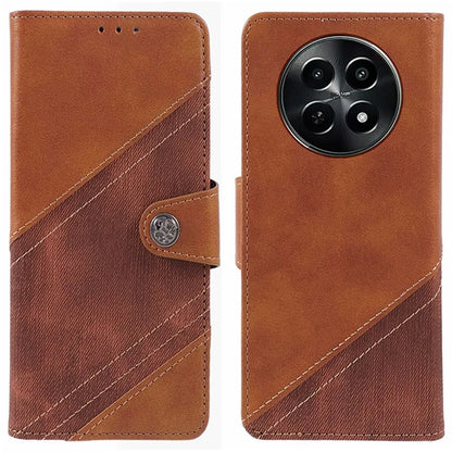 For Realme C65 5G Case Texture Splicing Leather Phone Cover Card Holder Wallet