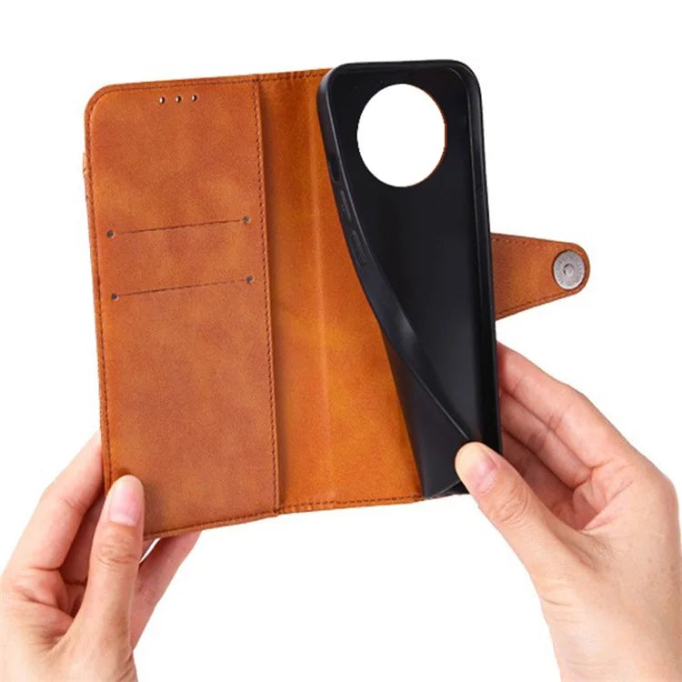 For Realme C65 5G Case Texture Splicing Leather Phone Cover Card Holder Wallet