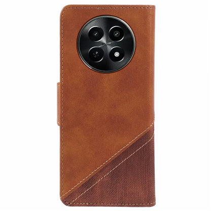 For Realme C65 5G Case Texture Splicing Leather Phone Cover Card Holder Wallet