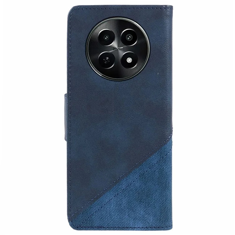 For Realme C65 5G Case Texture Splicing Leather Phone Cover Card Holder Wallet