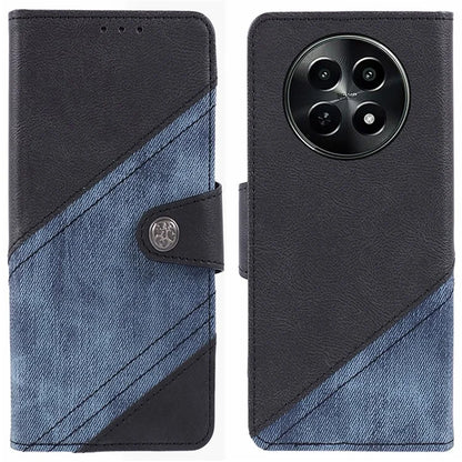 For Realme C65 5G Case Texture Splicing Leather Phone Cover Card Holder Wallet