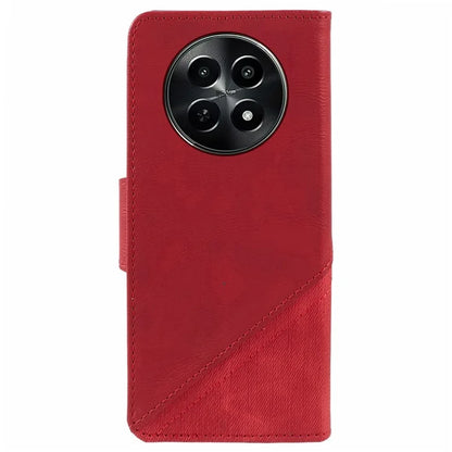 For Realme C65 5G Case Texture Splicing Leather Phone Cover Card Holder Wallet