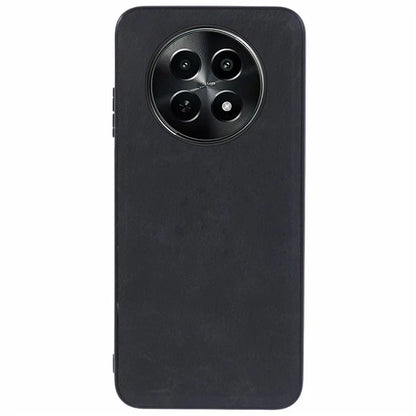For Realme C65 5G Case Leather Coated PC+TPU Protective Back Cover Solid Color