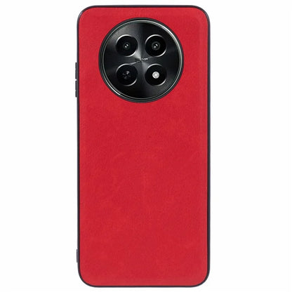 For Realme C65 5G Case Leather Coated PC+TPU Protective Back Cover Solid Color