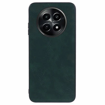 For Realme C65 5G Case Leather Coated PC+TPU Protective Back Cover Solid Color