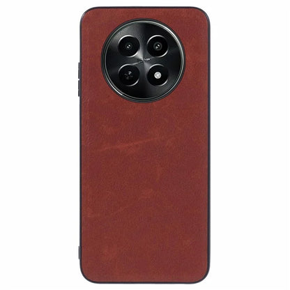 For Realme C65 5G Case Leather Coated PC+TPU Protective Back Cover Solid Color