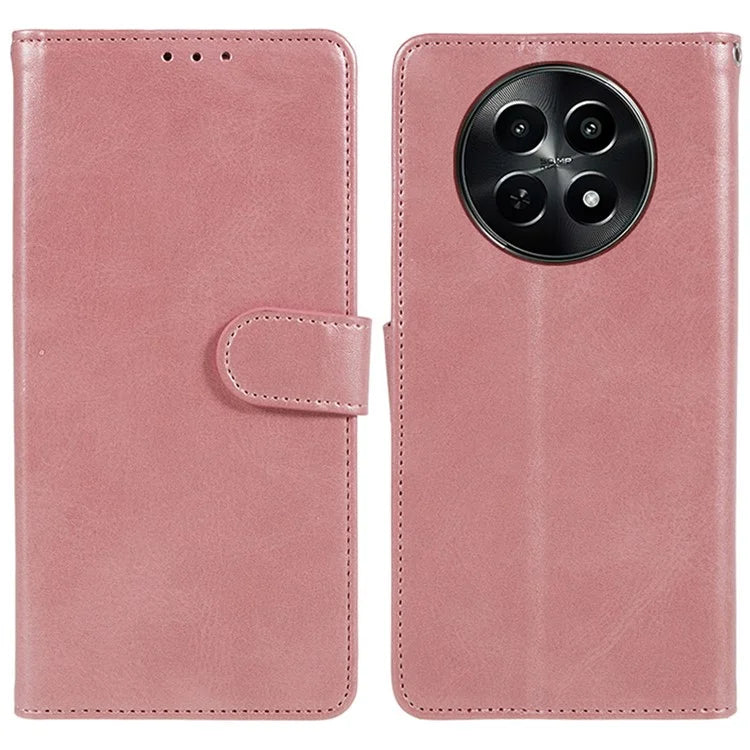 For Realme C65 5G  Case PU Leather Wallet Folio Phone Cover Calf Texture