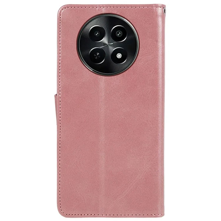 For Realme C65 5G  Case PU Leather Wallet Folio Phone Cover Calf Texture
