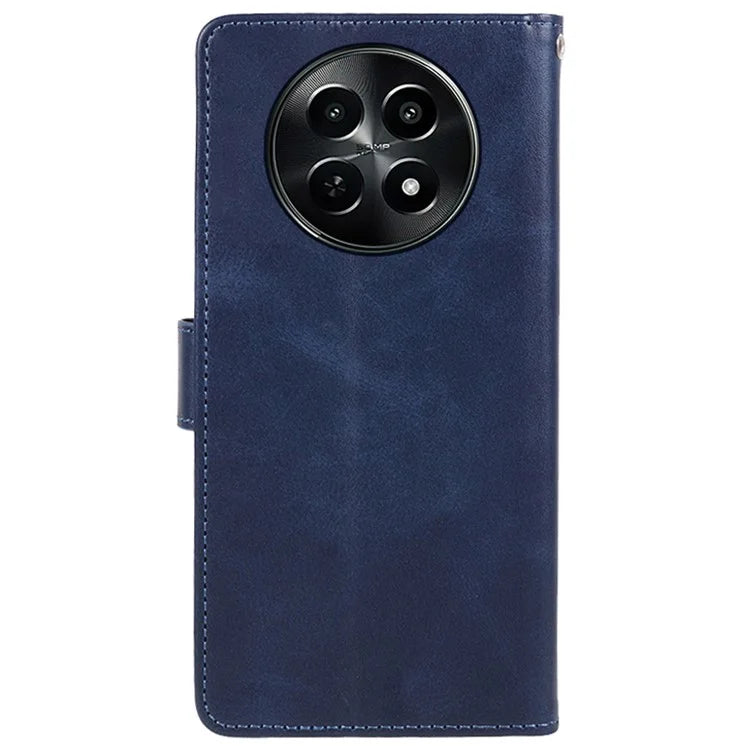For Realme C65 5G  Case PU Leather Wallet Folio Phone Cover Calf Texture