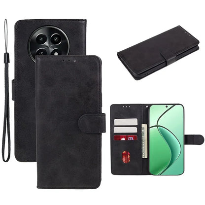 For Realme C65 5G  Case PU Leather Wallet Folio Phone Cover Calf Texture