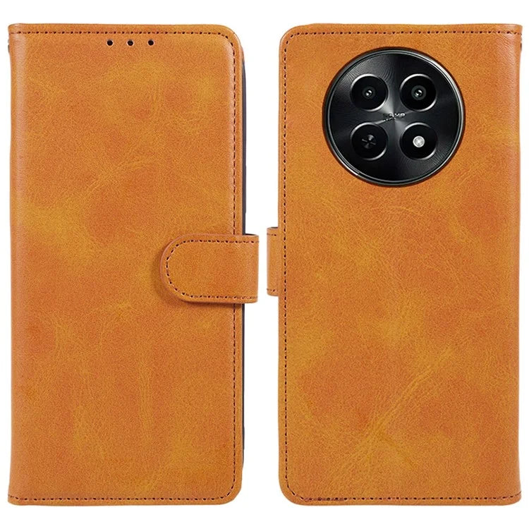 For Realme C65 5G  Case PU Leather Wallet Folio Phone Cover Calf Texture
