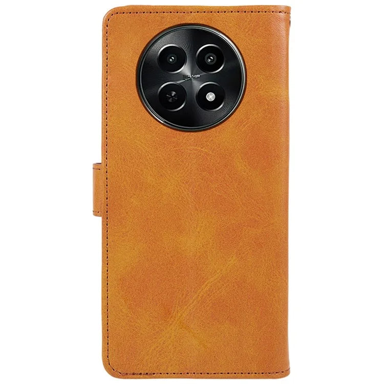 For Realme C65 5G  Case PU Leather Wallet Folio Phone Cover Calf Texture