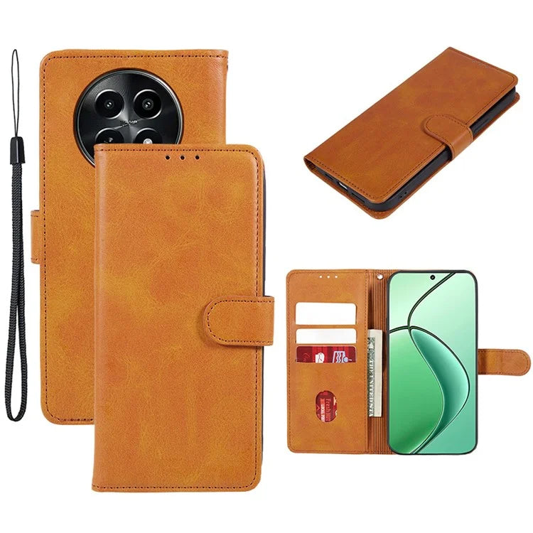 For Realme C65 5G  Case PU Leather Wallet Folio Phone Cover Calf Texture