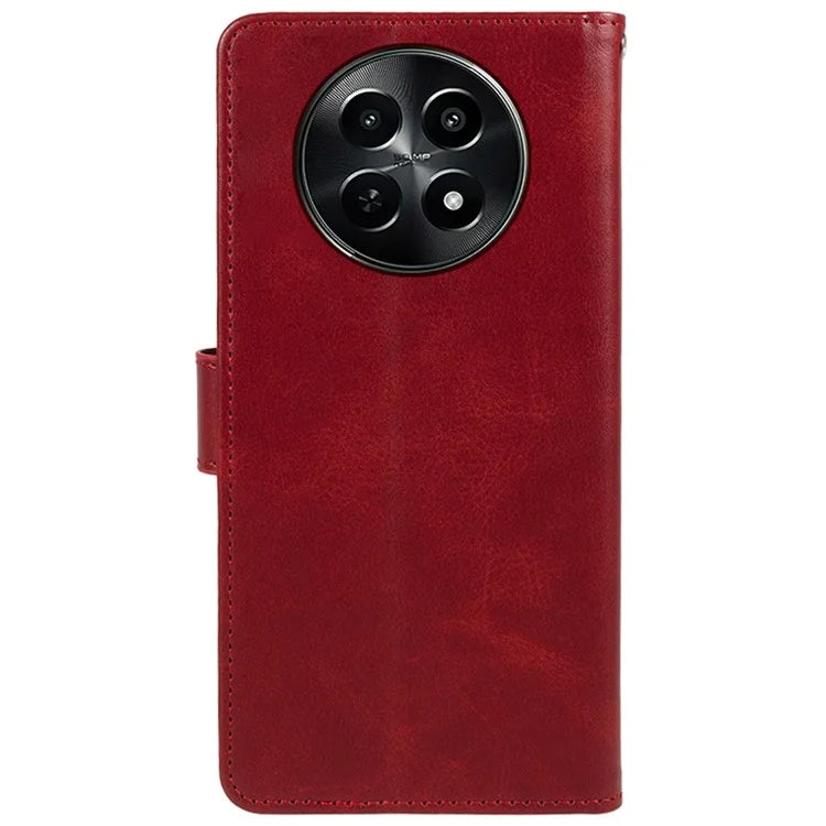 For Realme C65 5G  Case PU Leather Wallet Folio Phone Cover Calf Texture