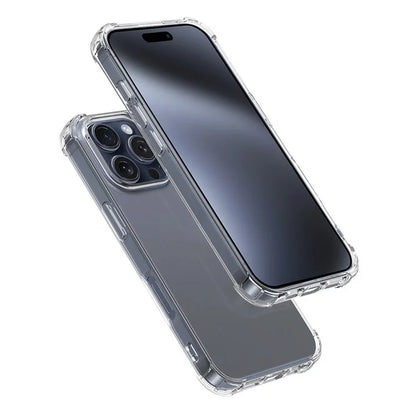 WANLONFENG FS Series for iPhone 16 Pro Max Case Clear TPU Phone Cover with Tempered Glass Film