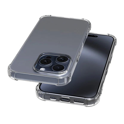 WANLONFENG FS Series for iPhone 16 Pro Max Case Clear TPU Phone Cover with Tempered Glass Film