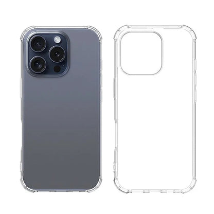 WANLONFENG FS Series for iPhone 16 Pro Max Case Clear TPU Phone Cover with Tempered Glass Film