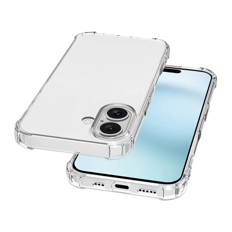 WANLONFENG FS Series for iPhone 16 Plus TPU Phone Case with Screen Film 2-in-1