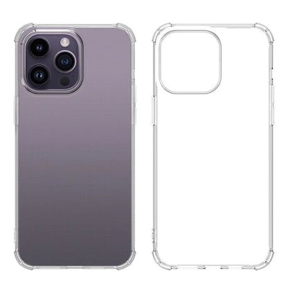 WANLONFENG FS Series for iPhone 15 Pro Clear TPU Case with Tempered Glass Film