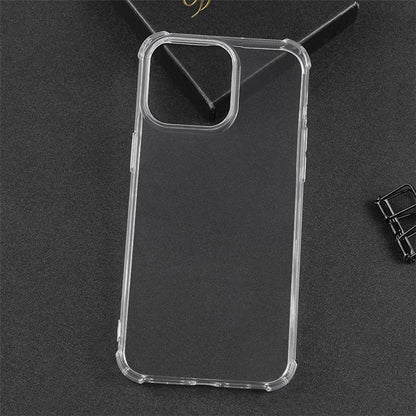 WANLONFENG FS Series for iPhone 15 Pro Clear TPU Case with Tempered Glass Film