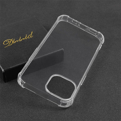 WANLONFENG FS Series for iPhone 13 Case Clear TPU Phone Cover with Tempered Glass Screen Protector