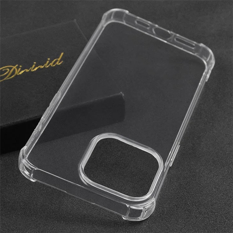 WANLONFENG FS Series for iPhone 13 Pro Clear Case TPU Phone Cover with Screen Film 2-in-1