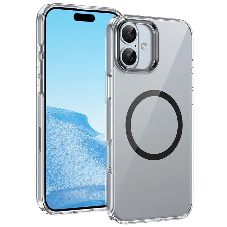 For iPhone 16 Magnetic Case Hard PC Scratch Resistant Back Transparent  Cover