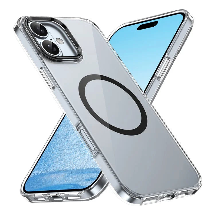 For iPhone 16 Magnetic Case Hard PC Scratch Resistant Back Transparent  Cover