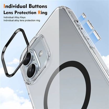 For iPhone 16 Magnetic Case Hard PC Scratch Resistant Back Transparent  Cover