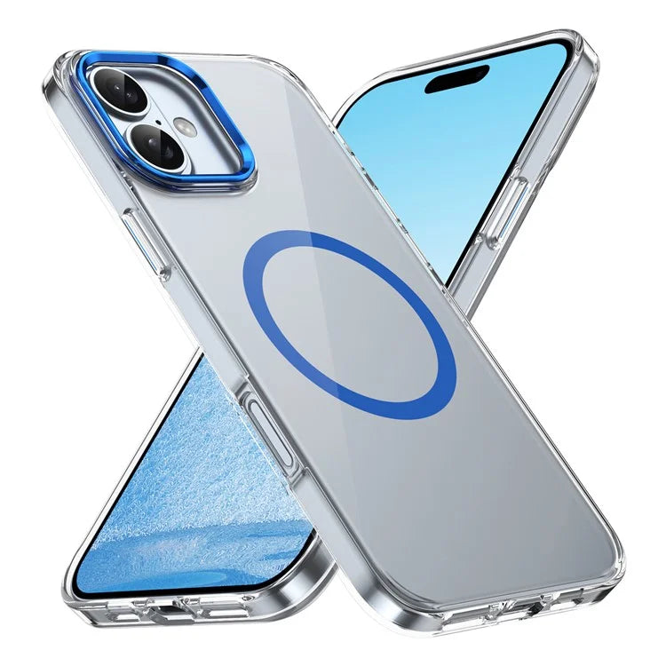 For iPhone 16 Magnetic Case Hard PC Scratch Resistant Back Transparent  Cover