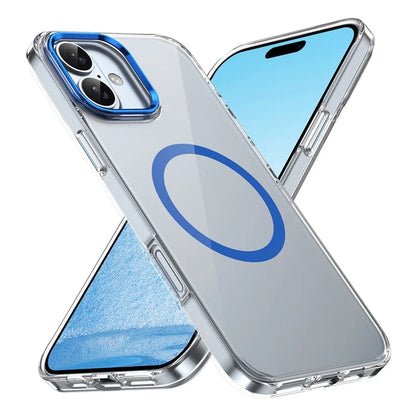 For iPhone 16 Magnetic Case Hard PC Scratch Resistant Back Transparent  Cover