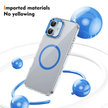 For iPhone 16 Magnetic Case Hard PC Scratch Resistant Back Transparent  Cover