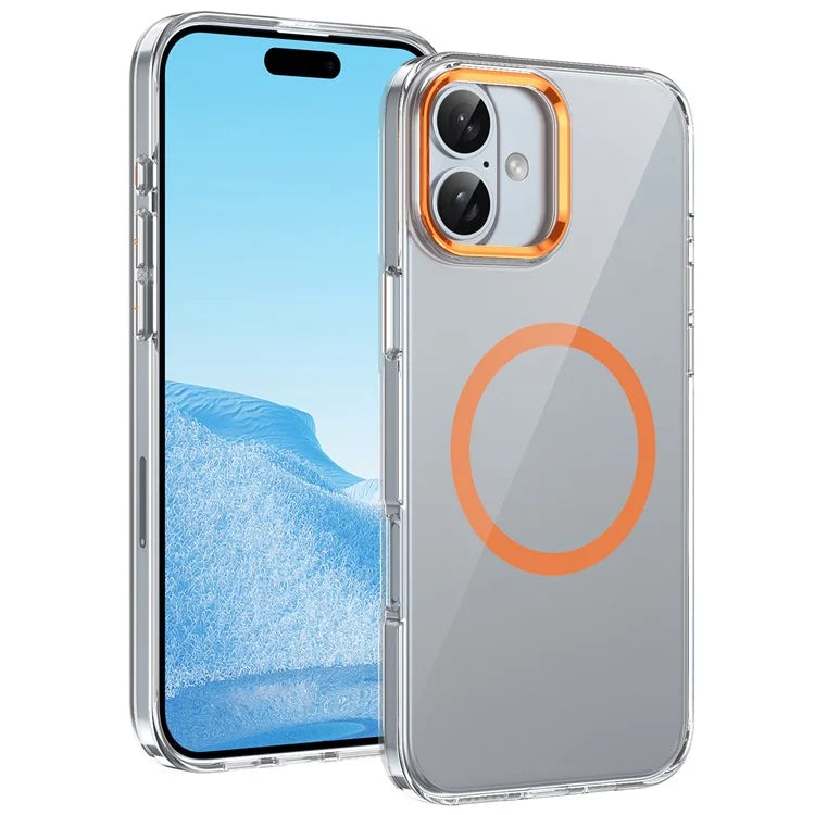 For iPhone 16 Magnetic Case Hard PC Scratch Resistant Back Transparent  Cover
