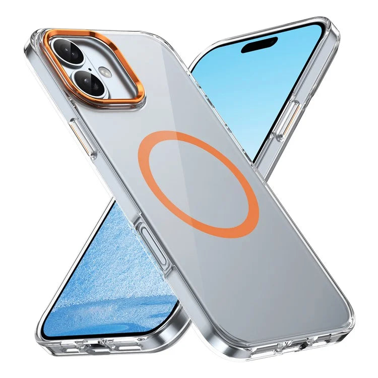 For iPhone 16 Magnetic Case Hard PC Scratch Resistant Back Transparent  Cover