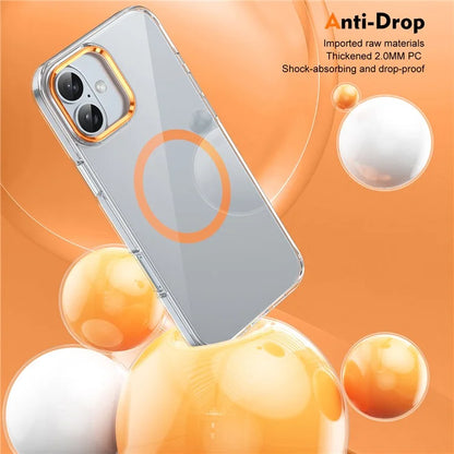 For iPhone 16 Magnetic Case Hard PC Scratch Resistant Back Transparent  Cover