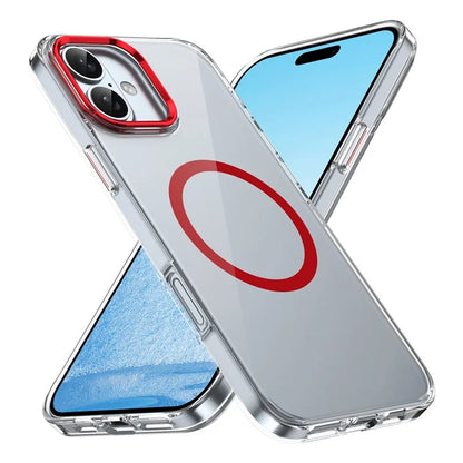 For iPhone 16 Magnetic Case Hard PC Scratch Resistant Back Transparent  Cover
