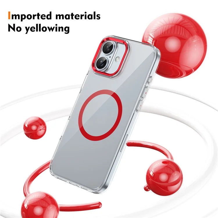 For iPhone 16 Magnetic Case Hard PC Scratch Resistant Back Transparent  Cover